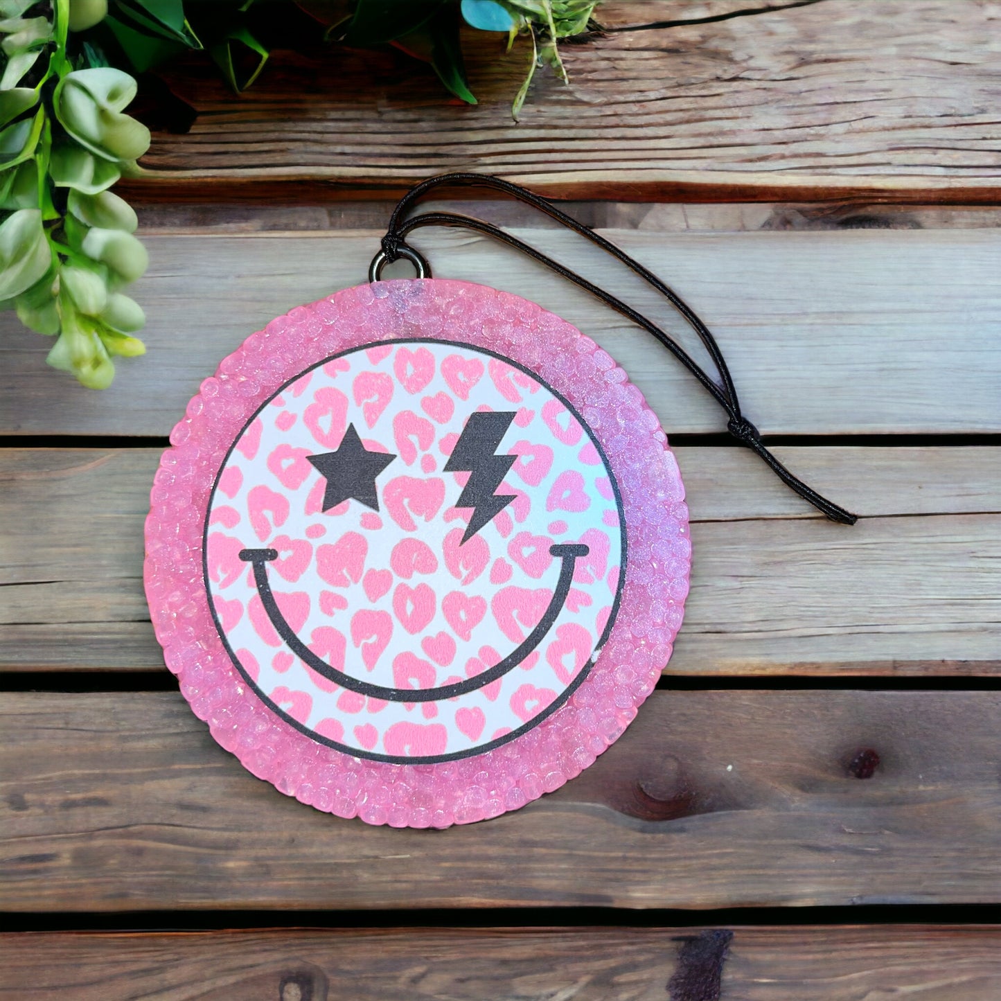 Pink Smiley Car Freshie