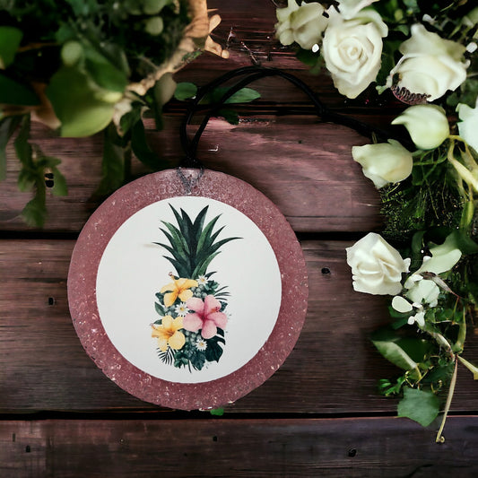 Flowers Pineapple Car Freshie